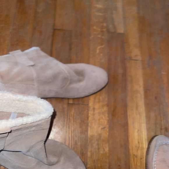 Sole Society Verona Brown Suede Ankle Boot Size 10 M Faux Shearling Trim Pull On - Picture 2 of 7